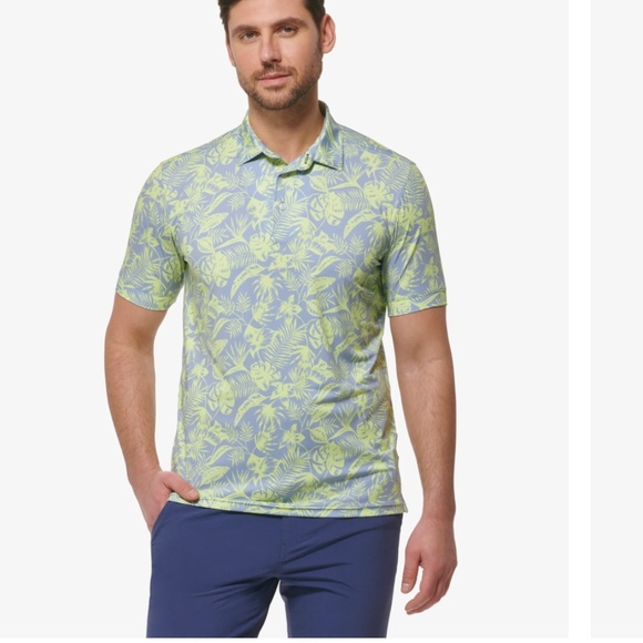 NWT Mizzen+Main Versa Polo | Sunny Lime Palm Print | Men’s Size Large Trim Fit | - Picture 1 of 8